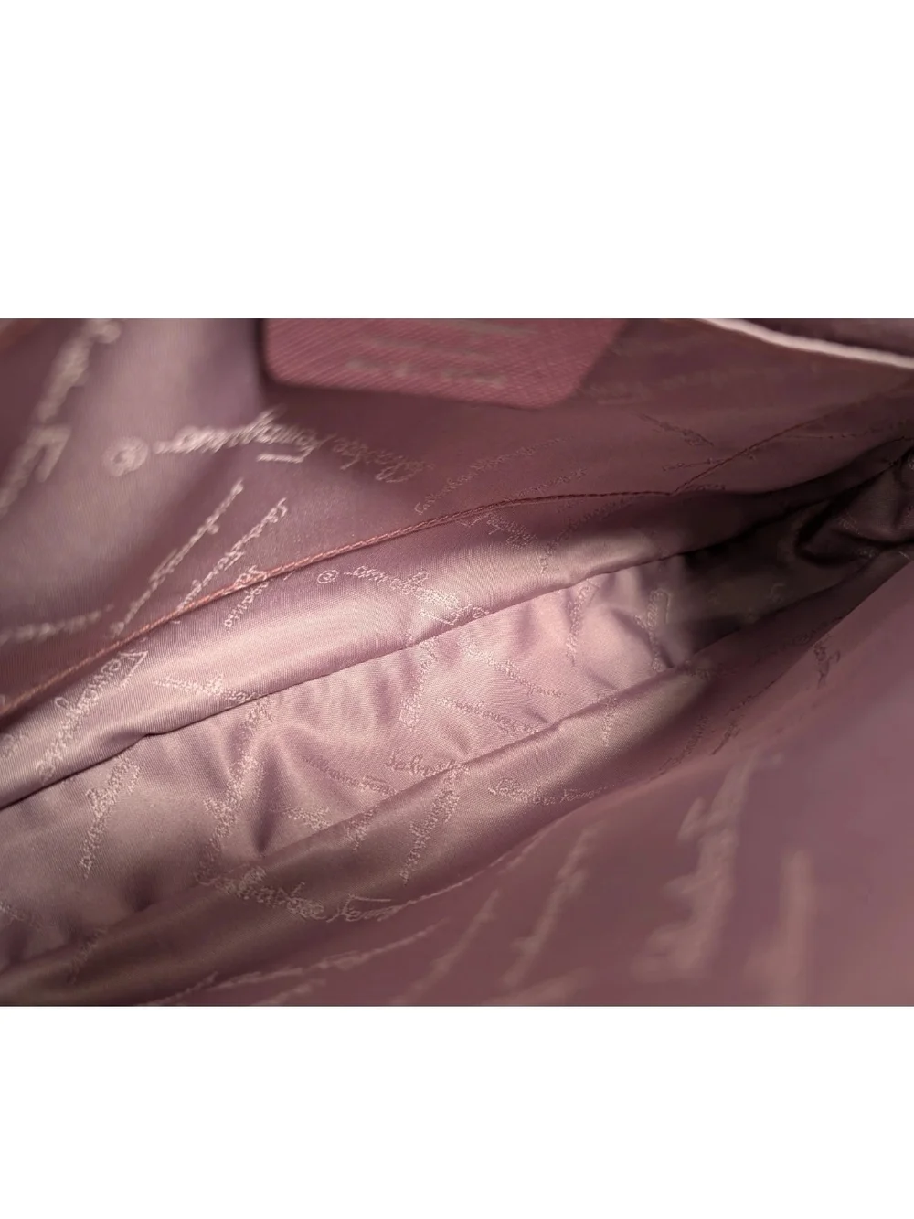 Salvatore Ferragamo Pink Suede & Leather Mini Shoulder Bag With Chain Link Strap - Picture 14 of 16